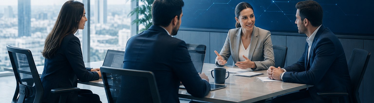 The Finever team in a meeting
